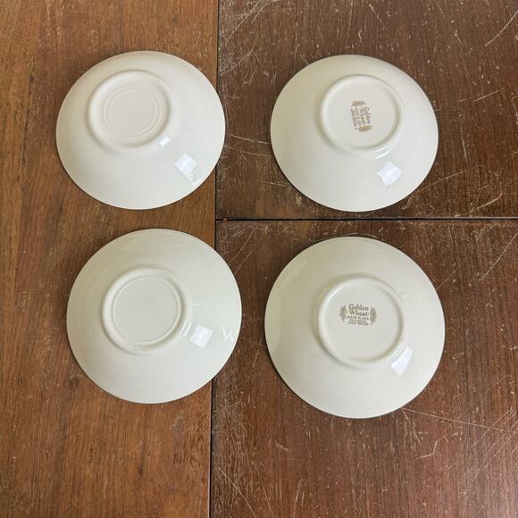 Homer Laughlin VINTAGE Golden Wheat 22K‎ Gold Accent Set of 4 Bowls 5 inch - Picture 3 of 4